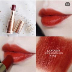Son Lancome 168 - L'Absolu Mademoiselle Shine Declaration 3.2G - Son Môi Sang Trọng, Độ Bóng Cao, Chất Son Mịn Màng