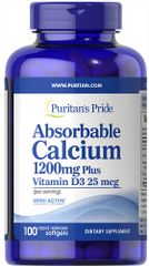 Viên uống hỗ trợ tốt cho xương bsorbable Calcium 1200mg + Vitamin D3 25mcg 100 viên