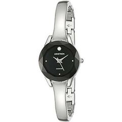 Đồng hồ nữ Armitron 75 5327BKSV case 22mm dây bạc mặt đen