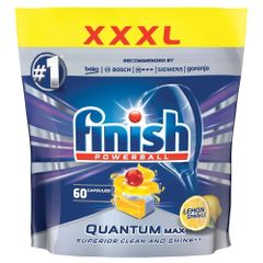 Túi 60 viên rửa chén Finish Quantum Max QT025460 hương chanh