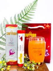 Viên sủi hỗ trợ trắng da Saffron Collagen Extra White chính hãng