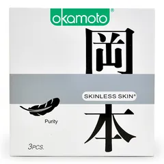Bao Cao Su Okamoto Skinless Skin Purity Không Mùi Tinh Khiết Hộp 3 Cái