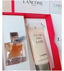 Set quà tặng nước hoa và lotion lancome la vie est belle edp 4ml 50ml