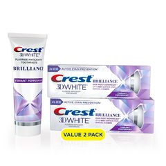 Set 2 hộp kem đánh răng crest 3d white brilliance toothpaste 116g