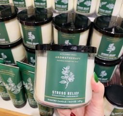 Nến thơm bath and body works stress relief eucalyptus spearmint 3 bấc