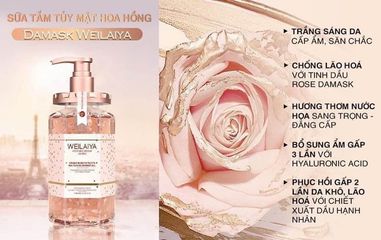 Sữa tắm trắng da damask weilaiya grand rose extracts whitening 450ml