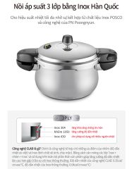 Nồi Áp Suất Inox 3 Lớp PoongNyun HNHPC-06 (IH) 3.5L - Nấu Nhanh Hầm Luộc Kho Chất Lượng Hàn Quốc
