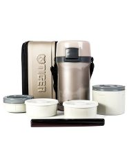 Cà Mèn Cơm Giữ Nhiệt Tiger 4 Ngăn 1.48L - Hộp Đựng Cơm Sang Trọng, Tiện Lợi, Công Nghệ Chống Bám Bẩn, Phù Hợp Đi Văn Phòng Và Dã Ngoại