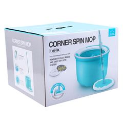 Bộ Cây Lau Nhà Xoay Tay Lock&Lock Corner ETM494 - Thiết Kế Đa Năng 2 Bông Lau Tiện Lợi, Giặt và Vắt Nhanh Chóng, Màu Xanh Biển
