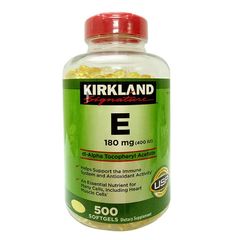 Vitamin E 400 IU Kirkland của Mỹ hộp 500 viên, Của Mỹ