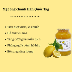 Mật Ong Chanh Hàn Quốc Hũ Thủy Tinh 1kg - Giải Pháp Thực Phẩm Bổ Dưỡng, Tăng Cường Miễn Dịch, Hỗ Trợ Tiêu Hóa