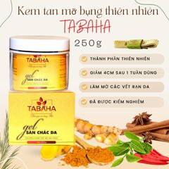 Kem Tan Mỡ Tabaha 250g - Kem Giảm Mỡ Bụng Cho Phụ Nữ Sau Sinh Kèm Nịt Bụng, Giúp Thon Gọn Vòng Eo, Đùi và Bắp Tay
