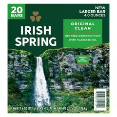 Lốc 20 Cục Xà Bông Irish Spring Original - Sạch Da, Kháng Khuẩn, Hương Tươi Mát - Sản Phẩm Mỹ Dành Cho Gia Đình