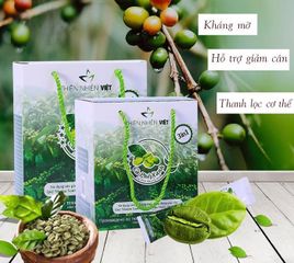 Cà Phê Xanh Giảm Cân Thiên Nhiên Việt - Hỗ Trợ Thon Gọn Vóc Dáng - Hộp 10 Gói Pha Nhanh, Nguyên Chất, Từ Dak Lak
