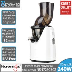 Máy Ép Chậm Kuvings NS-1725CBC2 400ml - Thiết Kế Sang Trọng, Ép Nguyên Trái, Duy Trì Vitamin - Máy Ép Hoa Quả Cao Cấp Hàn Quốc