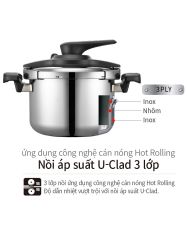 Nồi áp suất Inox 3 lớp PoongNyun VTSPC-10 5.5L - Công nghệ U-Clad, nấu chín nhanh, tiện lợi cho gia đình