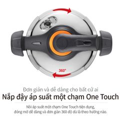 Nồi áp suất Inox 3 lớp PoongNyun VTSPC-10 5.5L - Công nghệ U-Clad, nấu chín nhanh, tiện lợi cho gia đình