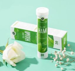 Viên Sủi Slim Hami Chiết Xuất Lá Sen Giúp Giảm Cân Tuýp 20 viên Sủi