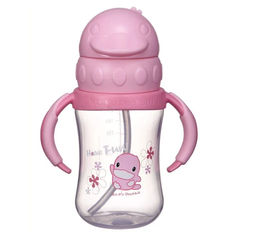 Bình uống nước có ống hút cho bé nhựa PP Kuku Ku5925 - 230ml hồng