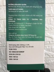 Viên Uống Vegtin Xuyên Tâm Liên Icophar (Lọ 30 Viên)