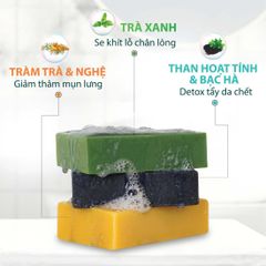 Xà Phòng Tắm Giảm Mụn Giảm Thâm Tràm Nghệ Milaganics  100gr