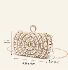 Túi Clutch ví dự tiệc đính ngọc trai đá swarovski hàng nội địa US