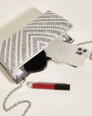 Túi xách ví clutch đính ngọc trai đá Swarovski hàng nội địa Mỹ