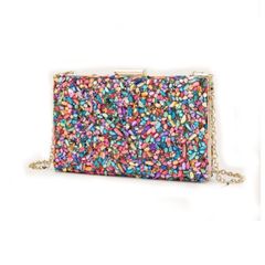 Túi clutch ví tiệc nội địa Mỹ đính đá Swarovski hàng chính hãng
