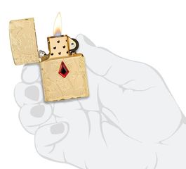 Bật Lửa Zippo Armor® Lucky Cat - Thiết Kế Mèo Thần Tài Bằng Đồng Thau Sáng Bóng, Quà Tặng May Mắn Chính Hãng Mỹ