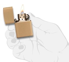 Bật Lửa Zippo Armor Brushed Brass 168 - Vỏ Dày Đồng Vàng Chống Trầy, Hàng Chính Hãng Mỹ, Quà Tặng Độc Đáo Cho Fan Zippo