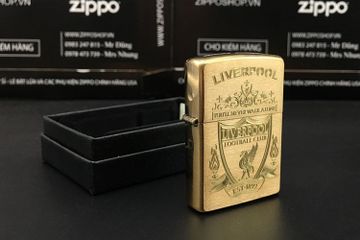 Bật Lửa Zippo Đồng Nguyên Khối Chính Hãng Mỹ Khắc Logo Liverpool - Quà Tặng Thú Vị Cho Fan Hâm Mộ Câu Lạc Bộ Liverpool