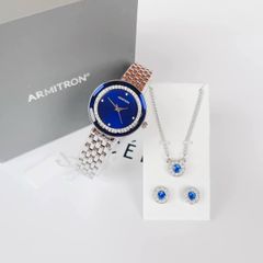 Set quà tặng đồng hồ nữ Armitron Mỹ kèm dây chuyền và bông tai - Thiết kế sang trọng, phong cách thời thượng