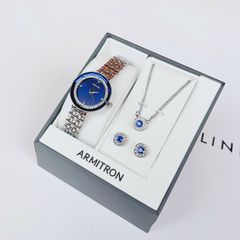 Set quà tặng đồng hồ nữ Armitron Mỹ kèm dây chuyền và bông tai - Thiết kế sang trọng, phong cách thời thượng