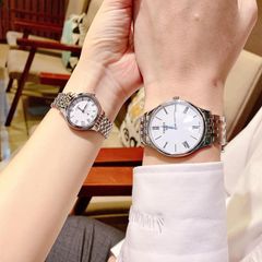 Đồng hồ đôi Tissot tone trắng bạc sang trọng thanh lịch