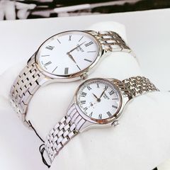 Đồng hồ đôi Tissot tone trắng bạc sang trọng thanh lịch