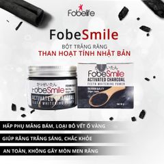 Bột Trắng Răng Than Hoạt Tính Fobe Smile - Giúp Làm Trắng Răng Tự Nhiên, Loại Bỏ Mảng Bám, Hũ 30g Nhật Bản