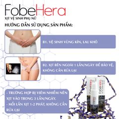Chai Xịt Vệ Sinh Phụ Nữ FobeHera Từ Thiên Nhiên 50ml - Hỗ Trợ Khử Mùi, Dưỡng Da Và Ngăn Ngừa Viêm Nhiễm An Toàn