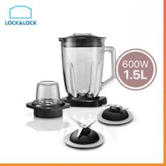 Máy Xay Sinh Tố Lock&Lock 2 Cối Thủy Tinh 600W, Dung Tích 1.5L - Xay Đá và Thực Phẩm Đơn Giản, Thiết Kế Sang Trọng EJM366