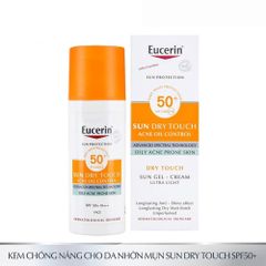 Kem Chống Nắng Eucerin Oil Control SPF 50 - Gel-Cream Kiểm Soát Nhờn Cho Da Dầu Mụn, Không Paraben, Lớp Phủ Mỏng Nhẹ