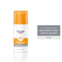Kem Chống Nắng Eucerin Sun Fluid Photoaging Control SPF50 50mL - Giảm Nhăn, Chống Lão Hóa, An Toàn Cho Da Nhạy Cảm