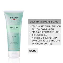 Tẩy Tế Bào Chết Eucerin Pro Acne Scrub 100ml - Giúp Làm Sạch Da Nhờn Mụn, Ngăn Ngừa Mụn Đầu Đen và Đầu Trắng, Hỗ Trợ Da Khỏe Mạnh