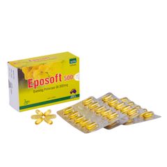 Viên uống dầu hoa anh thảo Eposoft 500mg - Cân bằng nội tiết tố và làm đẹp da, hỗ trợ giảm triệu chứng tiền mãn kinh, da sáng mịn 30 viên