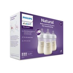 Bình sữa Avent Natural 260ml set 3 trắng chính hãng