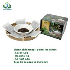 Trà Lá Sen - Hộp 30 Túi Lọc 3g, Giúp Hạ Huyết Áp, Thảo Mộc Tự Nhiên, Dễ Uống, Mát Lành, Phù Hợp Mọi Đối Tượng