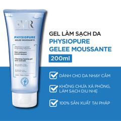 Sữa Rửa Mặt SVR Physiopure Gel Bọt 200ml - Dưỡng Ẩm, Làm Sạch Dịu Nhẹ Cho Da Nhạy Cảm, Không Chứa Paraben, Phù Hợp Mọi Loại Da