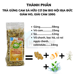 Trà gừng cam xả hữu cơ dmBio nội địa Đức giảm ho, giải cảm 100g