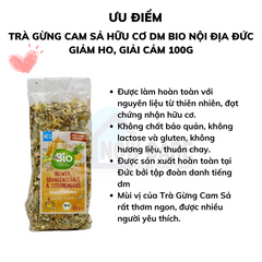 Trà gừng cam xả hữu cơ dmBio nội địa Đức giảm ho, giải cảm 100g