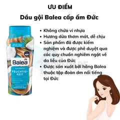 Dầu gội cấp ẩm Balea Shampoo Feuchtig-keit Đức 300ml