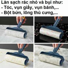 Cây Lăn Bụi Siêu Dính 60 Lớp - Dụng Cụ Vệ Sinh Quần Áo, Chăn, Thảm, Sofa, Loại Bỏ Tóc, Bụi, Lông Thú Cưng Dễ Dàng