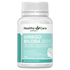 Viên uống Healthy Care Ginkgo Biloba 2000mg giúp tăng cường trí nhớ